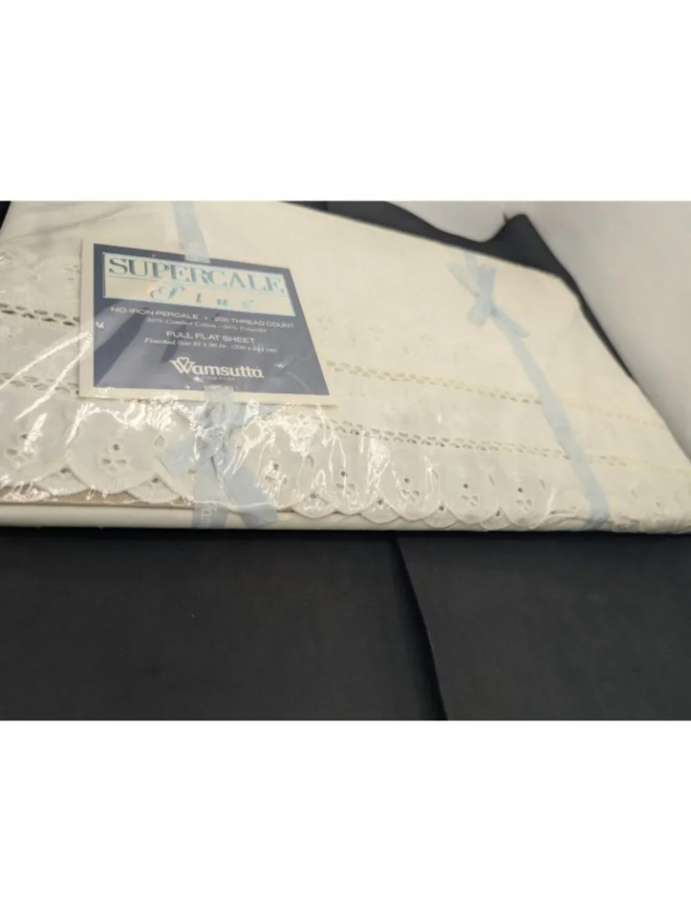 Vintage Wamsutta Supercale Plus 200 Thread Count Percale Full Flat Sheet WHITE